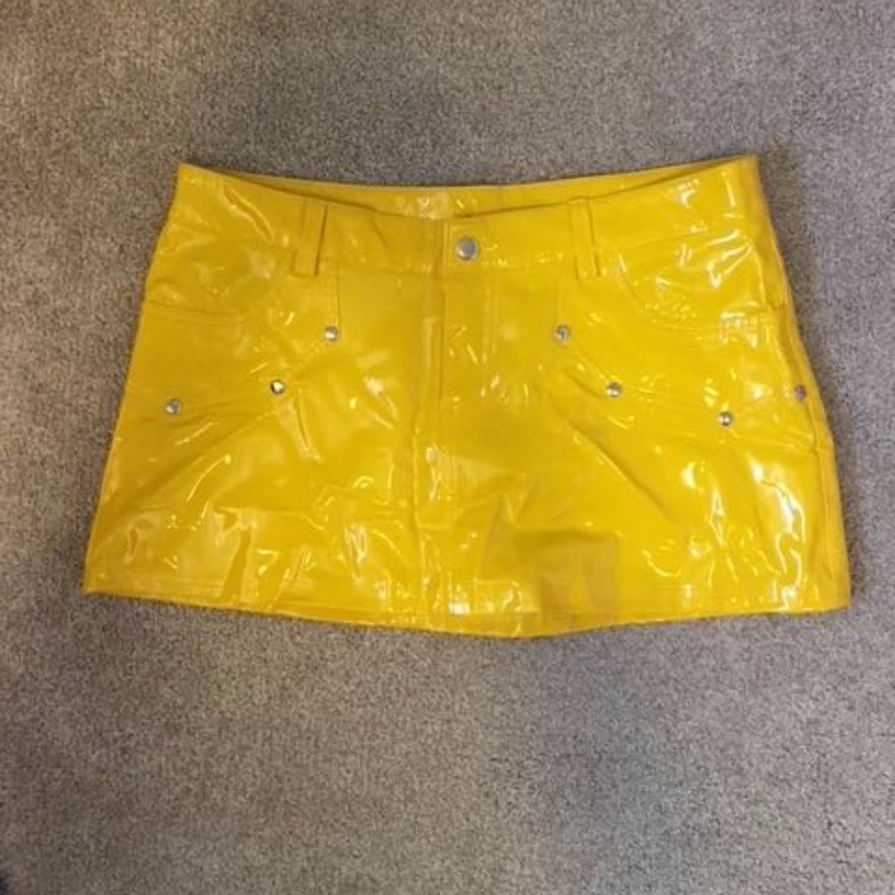 Burning Man/Festival Faux Leather Mini Skirt